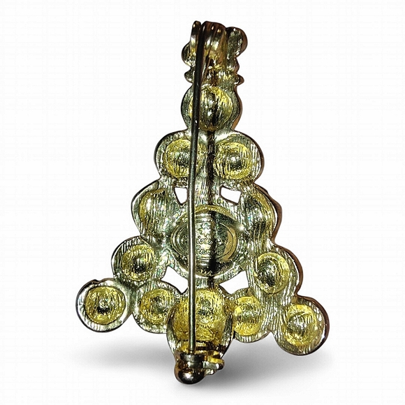 Christopher Radko Vintage Christmas Tree With Enamel & Rhinestone Brooch - Picture 3 of 4